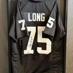 Howie Long Autographed Black and Silver Raiders Football Jersey #75 - Authentic Beckett Certified Sports Memorabilia