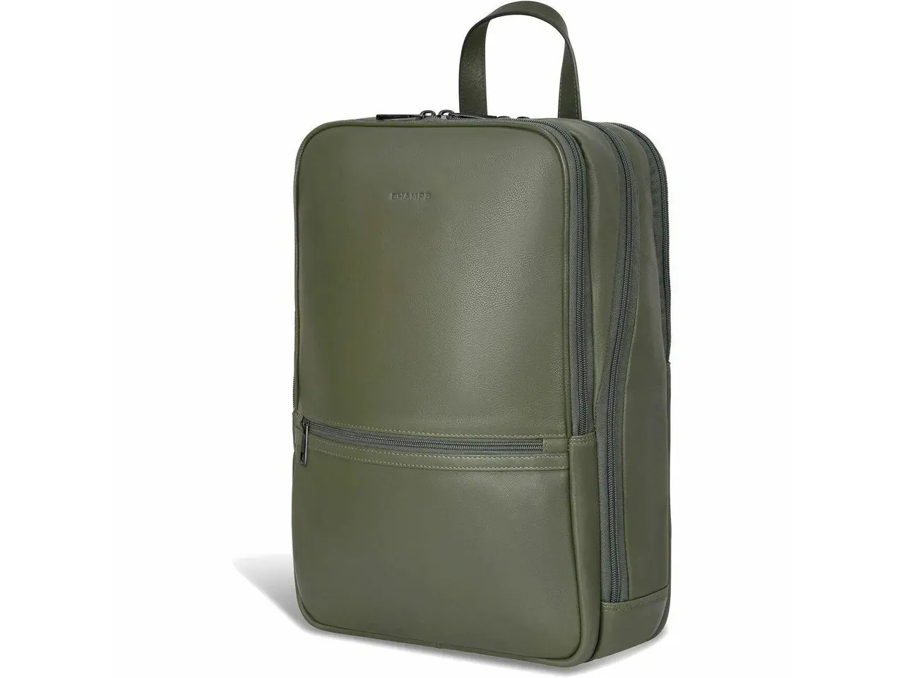 Champs Onyx Carrying Case (Backpack) for 11" to 15.6" Notebook - Khaki - RFID Resistant - Top Grain Cowhide Leather Body - Champs Signature Patterned - Shoulder Strap, Trolley Strap - OB-410-KHAKI