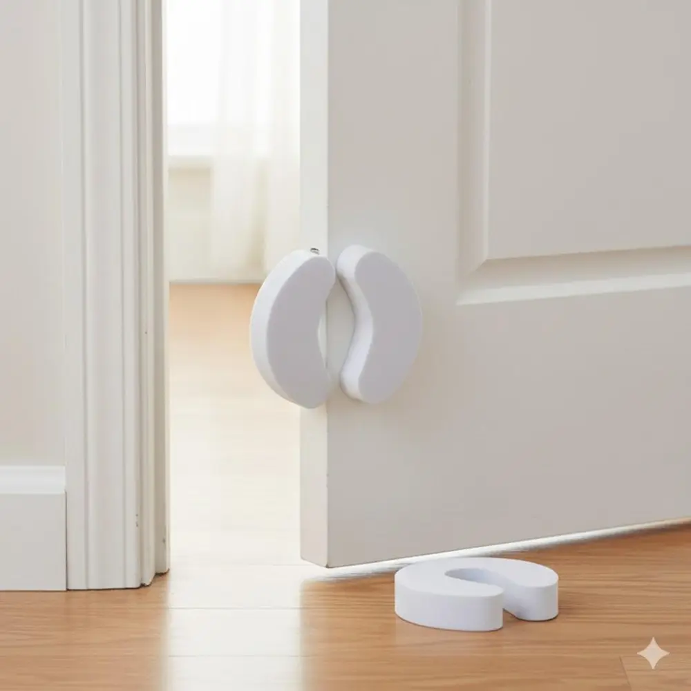 Child Safety Door Guard - Non-Toxic Adjustable Gap Protector for Doors. Anti-Pinch, Noise-Reduction, No Installation Needed. Essential Door Edge Cushion & Buffer for Home Security.