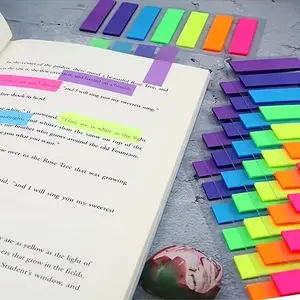 140 Sheets (7 Colors) Transparent Writable Sticky Notes, Clear Page Markers Stickers, Index Dividers for Student Reading, Bookmarks, Office & Stationery Use