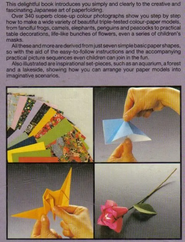 Used Hardcover Book - Origami in Colour by Zulal Ayture-Scheele (English), 77 Pages, Paper Crafts, Fun Floral Designs, Animal Shapes, Octopus Books, Inspirational Set-Pieces, Over 340 Photographs, Learning Resource