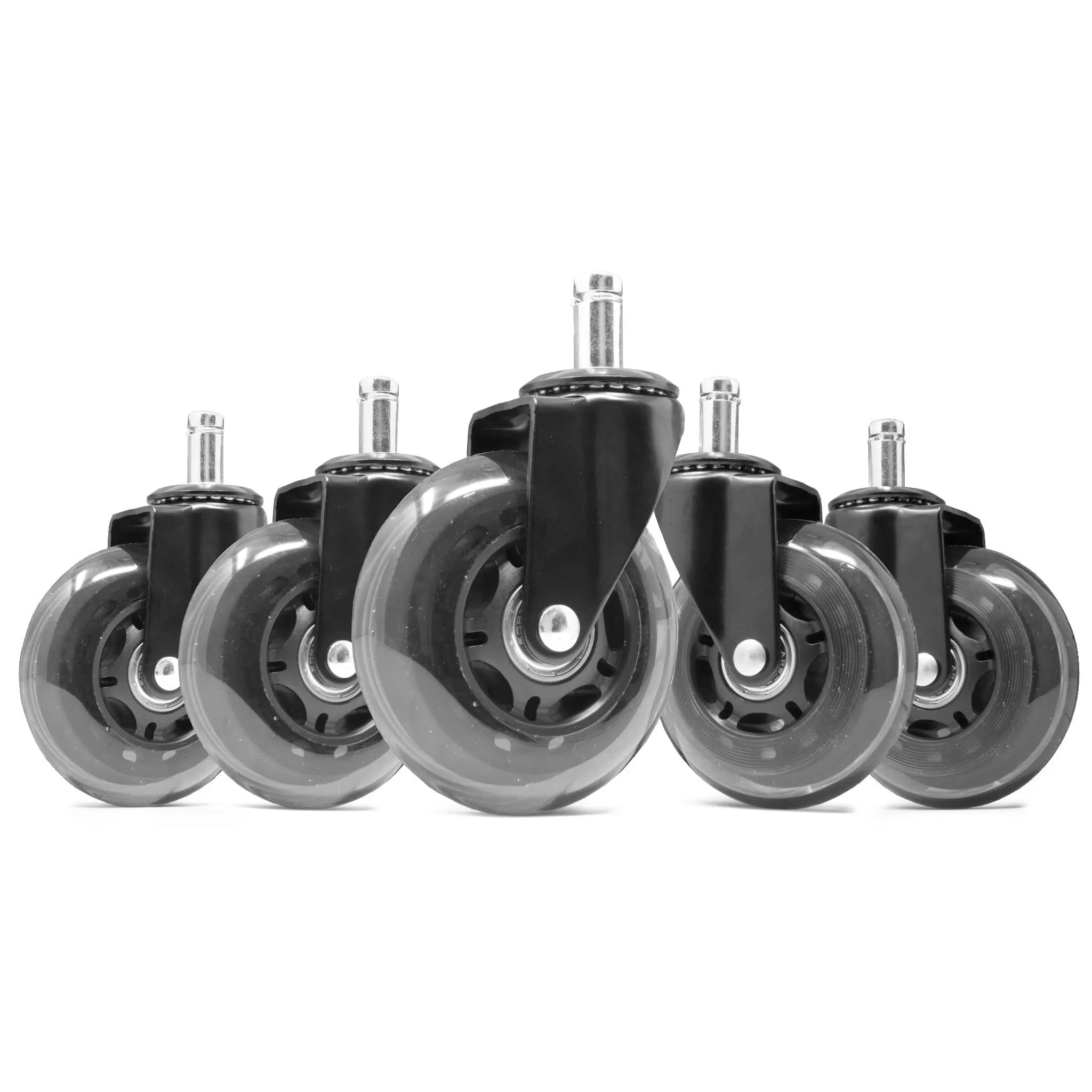 WEN CA305W Heavy Duty 3-Inch Diameter Polyurethane Office Chair Swivel Caster Wheels, 5-Pack for Chair Rolling, 3" Diameter