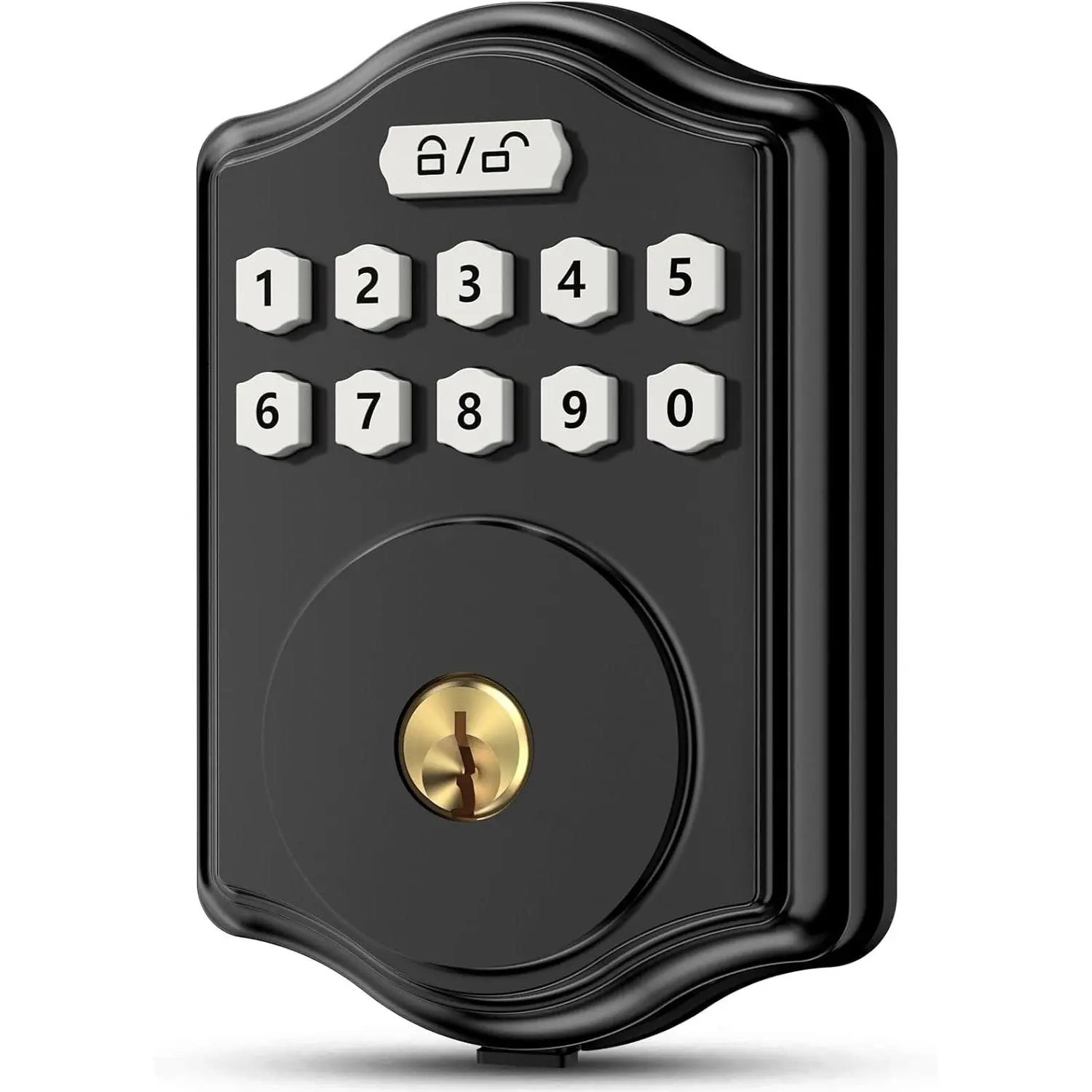 Keyless Entry Door Lock with Code, Electronic Keypad Deadbolt with 2 Keys, Smart Door Locks for Front Door, Voice Guidance, Anti-Peeping Password, Auto Lock, Easy to Install, Black