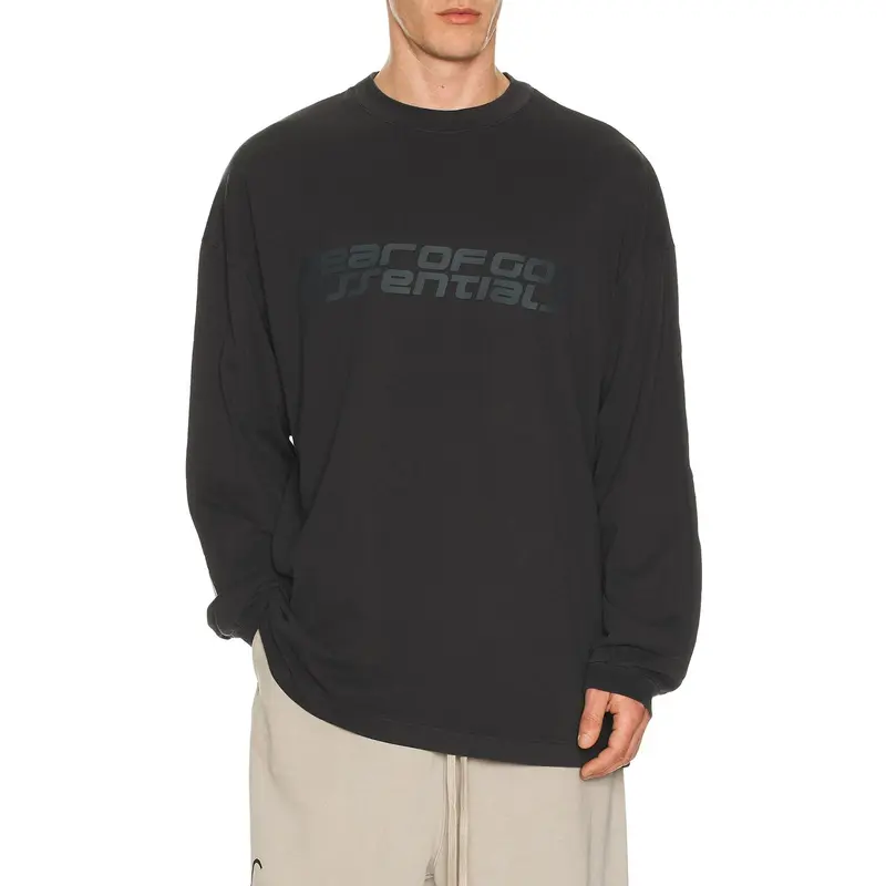 Fear of God ESSENTIALS 90'S Long Sleeve Tee in Vintage Black