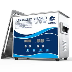 Granbo Ultrasonic Cleaner 3.2L 120W Jewelry Cleaning Ultrasonic Machine 40kHz with Heater Timer and Degassing, 110V Digital Ultrasonic Parts Cleaner for Denture Dental Oral Irrigator Parts Glasses