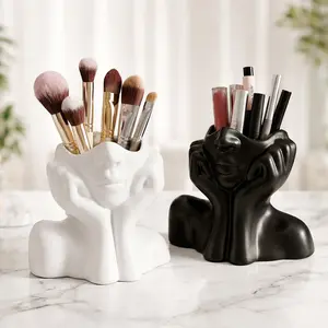Human Body Art Styling Storage Box Nordic Household Student Dorm Desk Stationery Pen Holder Makeup Brushes Holder, Unique and Creative Storage Box for Makeuo Brushes, Pen Holder, Office Installation Tool, Cute Cosmetics Organizer, Beauty Organizer