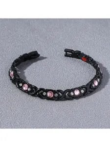 Detachable Energy Magnet Bracelet, Adjustable Link Bracelet, Environmentally Friendly Alloy with Inlaid Diamonds, Adjustable