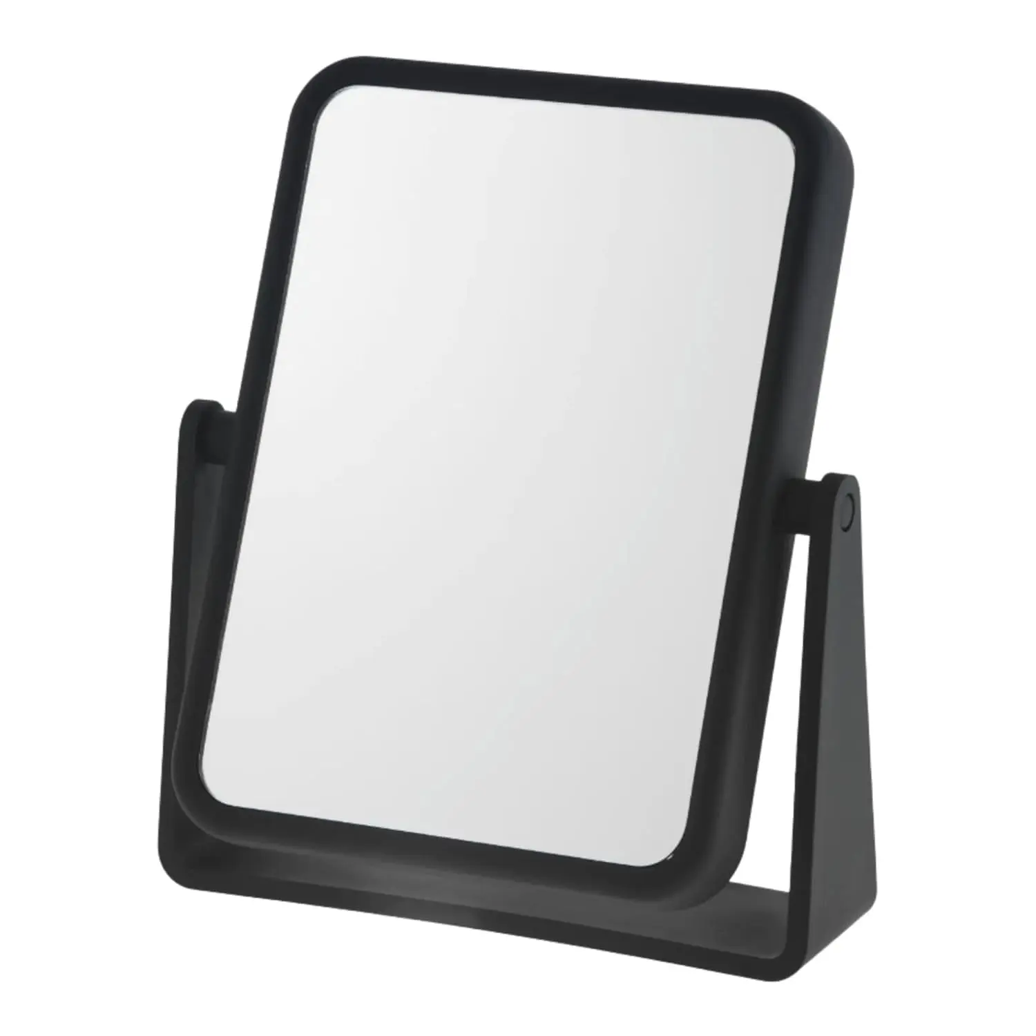 Creations Black Vanity Makeup Mirror with Light - 6.75-Inch Rectangular Glass, Soft Touch Finish, 7X Magnification, 360-Degree Rotation, 1.85in x 6.8in x 8in, Single Item