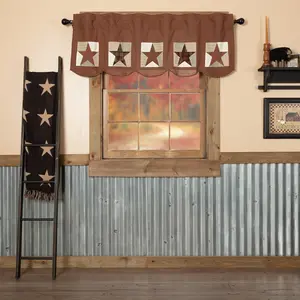 Rustic Star Patch Block Valance