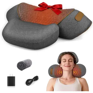 Neck Massager Pillow for Pain Relief, Neck Massager with Heat and Cervical Traction, Deep Tissue Massage Pillow for Shoulder & Back, Ergonomic for Men and (Deep Gray)