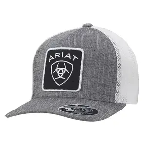Ariat Men's Grey Mesh Back Snapback Patch Cap Hats - A300014906