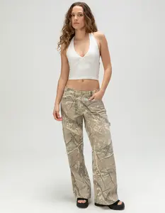 RSQ Womens Low Rise Camo Baggy Carpenter Jeans
