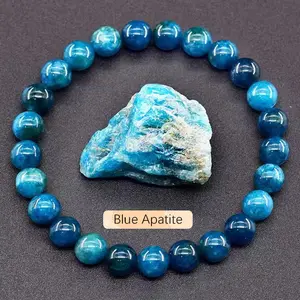 Natural Apatite Clarity & Communication Bracelet Mental Focus Throat Chakra Support for Enhanced Communication and Mental Clarity