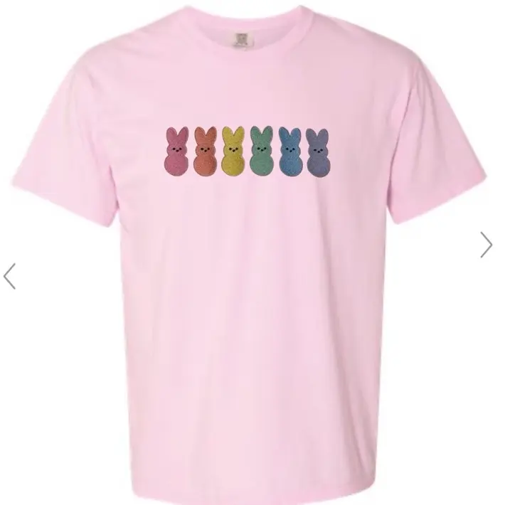 Easter bunnies embroidered Comfort colors tshirt/ Easter shirt/ Easter embroidered tshirt/ Easter bunny shirt
