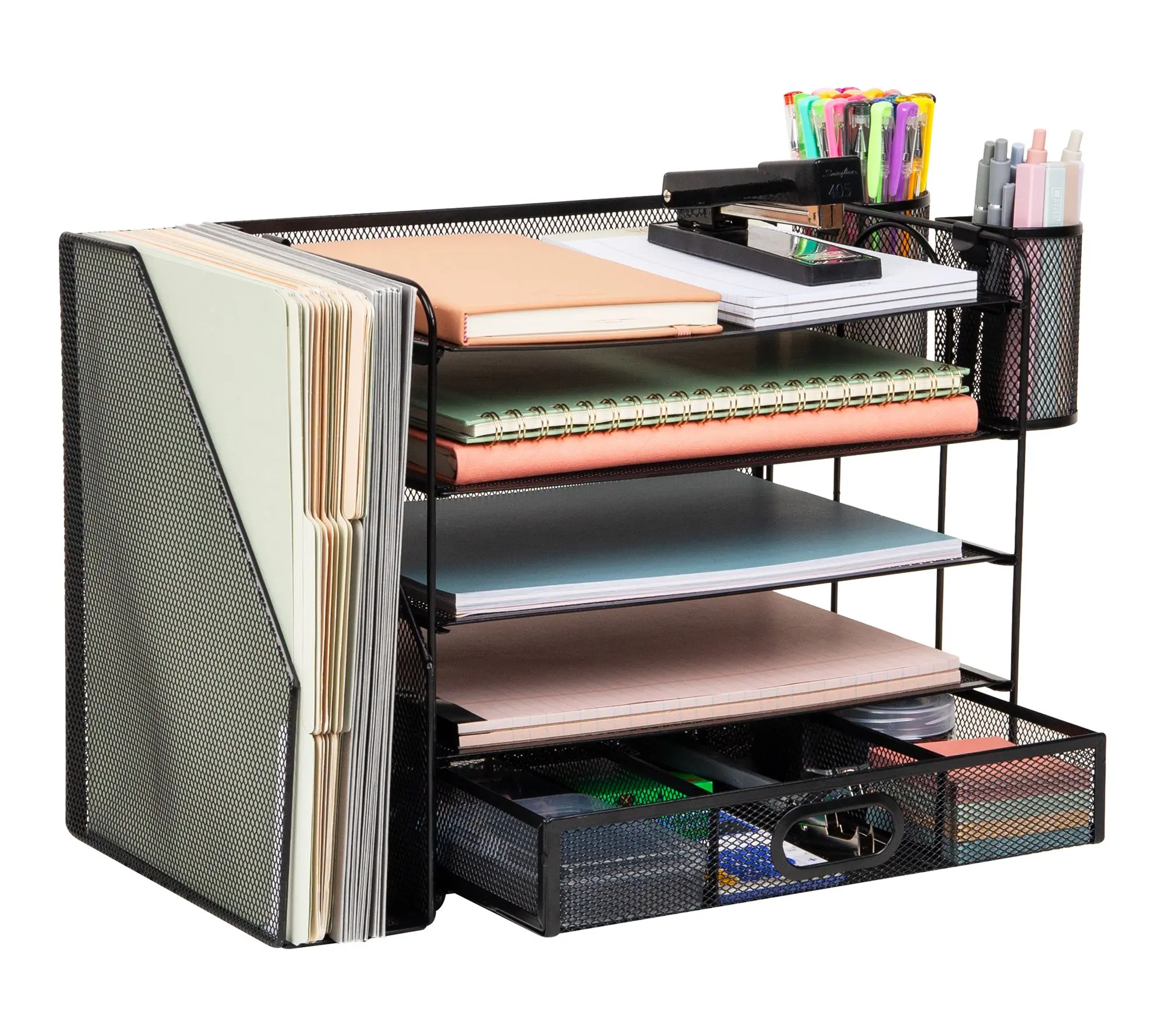 Mind Reader Mesh Office Desktop Organizer, Black Mind Reader Mesh Office Desktop Organizer, Black