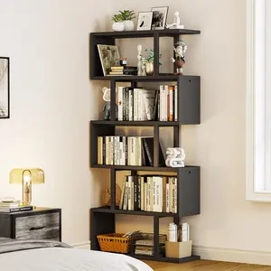 DWVO Tall Bookshelf Industrial Book Shelf 6 Tier Bookcase, Open Display Storage Rack Shelves for Living Room/Bedroom/Home/Office/Kitchen