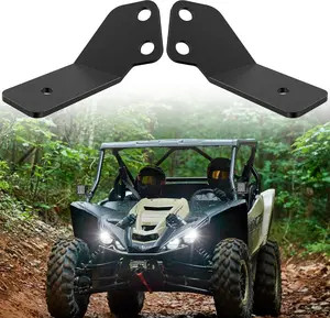 Nilight CNC Pressed Iron Alloy LED Pod Mounting Brackets, Easy-Install UTV Front Side A-Pillar Hood Brackets Compatible with Yamaha YXZ 1000R (2016-2024)