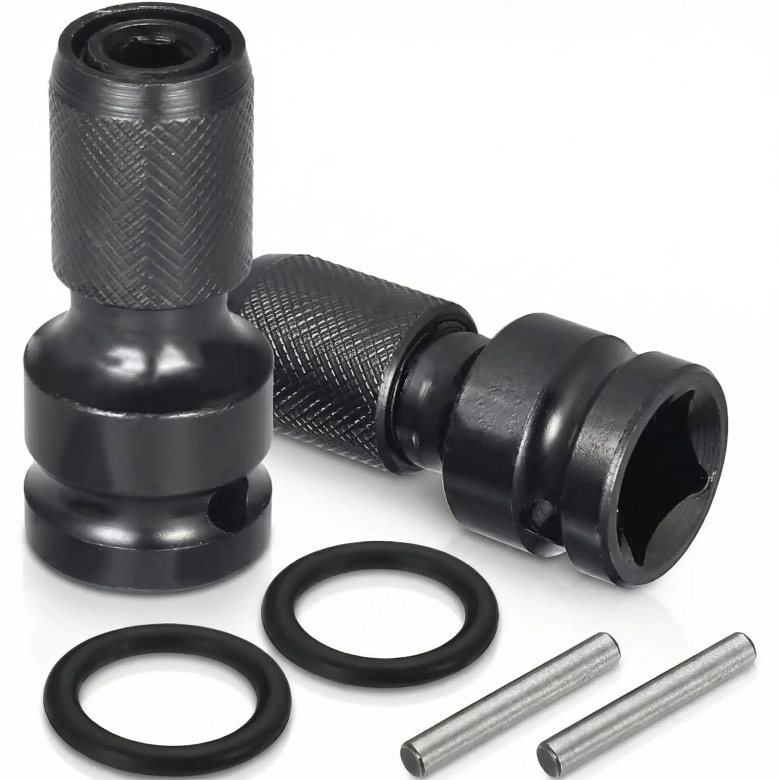 1pcs or 2pcs 1/2 Inch Square Drive to 1/4 Inch Hex Socket Adapter Converter Chuck Adapter for Impact Air and Electric Wrench