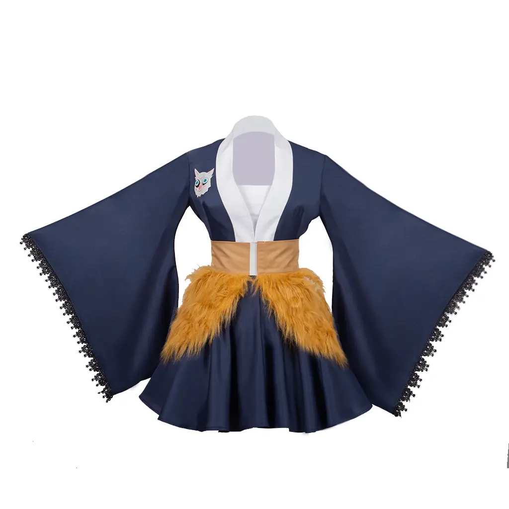 Demon Slayer Cosplay Costume Hashibira Inosuke Fanart Costume Women Japanese Kimono Outfit Costume