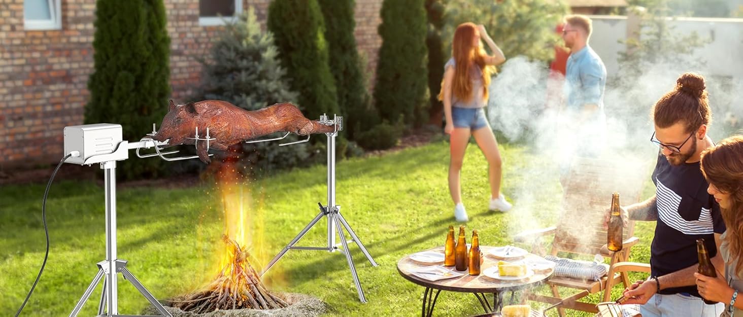 ROVSUN 1600W Tabletop Electric Grill with Temperature Control, Black 304 Stainless Steel Grill w/Double Layer Design, Portable & Removable, Small Stove for Indoor and Outdoor Use