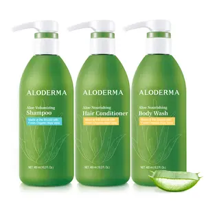 Aloderma Aloe Volumizing & Hydrating Set - Volumizing Shampoo, Nourishing Conditioner, Nourishing Body Wash