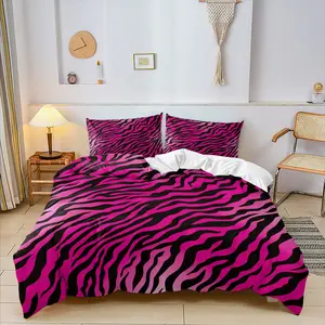 High Saturation Zebra Print Y2K Duvet Cover Set, Includes 1 or 2 Pillowcases, Soft Comfortable Fabric, All Seasons Bedroom Decor