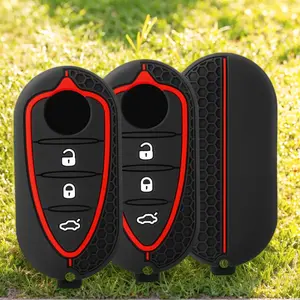 Silica Gel Car Key Cover Case For Alfa Romeo Mito Giulietta 159 4C GTA ect. 3 Buttons Key Auto Key Shell Car Key Protector Protection Cover
