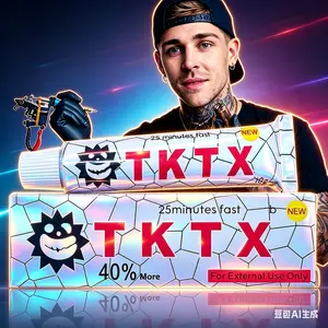 TKTX tattoo numbness cream super strength-rapid action for 25 minutes, painless relief tattoo is suitable for tattoo, hair removal, micro-needle treatment, lecithin-based anesthesia gel | 10g per tube | lasting numbness effect.