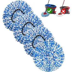 Pack of Mop Replacement Heads-Compatible For OCeda, Spin Mop Refill Heads For RinseClean 2-Tank System - Fluffy Microfiber, Machine Washable, Easy to Replace