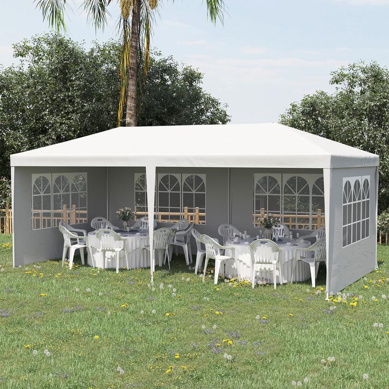 10' x 10'/20'/30' Outdoor White Waterproof Gazebo Canopy Tent with Removable Sidewalls for Party Wedding Events Beach BBQ 10' x 10'/20'/30' Outdoor White Waterproof Gazebo Canopy Tent with Removable Sidewalls for Party Wedding Events Beach BBQ