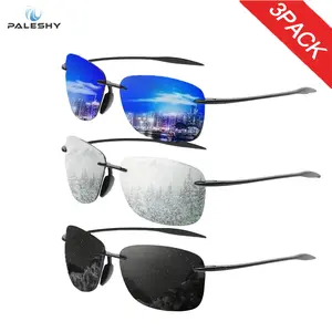 3-Pack TR90 Unisex Ultralight Polarized Sports Sunglasses 2025 | Rimless Shades for Fishing, Golf, Driving & Daily Use