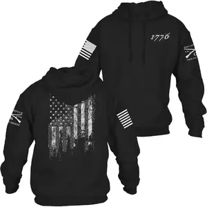 Mens Grunt Style 1776 Flag Hoodie USA Themed Pullover Soft Fabric Durable Stitching Perfect for Everyday Outfits and Outdoor Activities