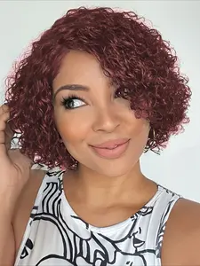 Short Curly Wave Pixie Cut Wig Human Hair Lace Front 13x4 Transparent Lace Front Wig Curly Wave Wig Human Hair Wig 150% Density 8Inch Human Hair Wig for Daily Casual Party Christmas Curly Hair Wigs