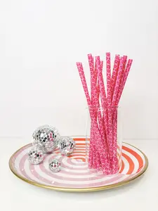 Pink Leopard Reusable Straws (20 Pack) – 9" Iced Coffee Straws | Coffee Bar & Dirty Soda Accessories