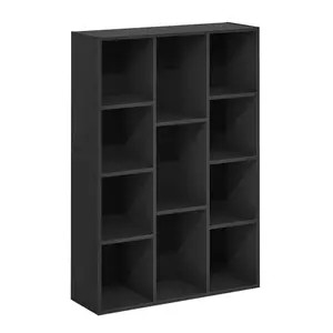 LUDER Bookcase, 11-Cube Bookshelf, Reversible Bookcase, 9.4 x 29.1 x 41.7, for Living Room Bedroom Home Office, Blackwood