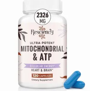 Resciency 2326 MG Mitochondrial Supplements with ATP, Vitamins, CoQ10 & PQQ, More Effective Than Creatine HMB & Nitric Oxide, Energy, Endurance, Strength, Recovery & Muscle, Organic, 120 Capsules