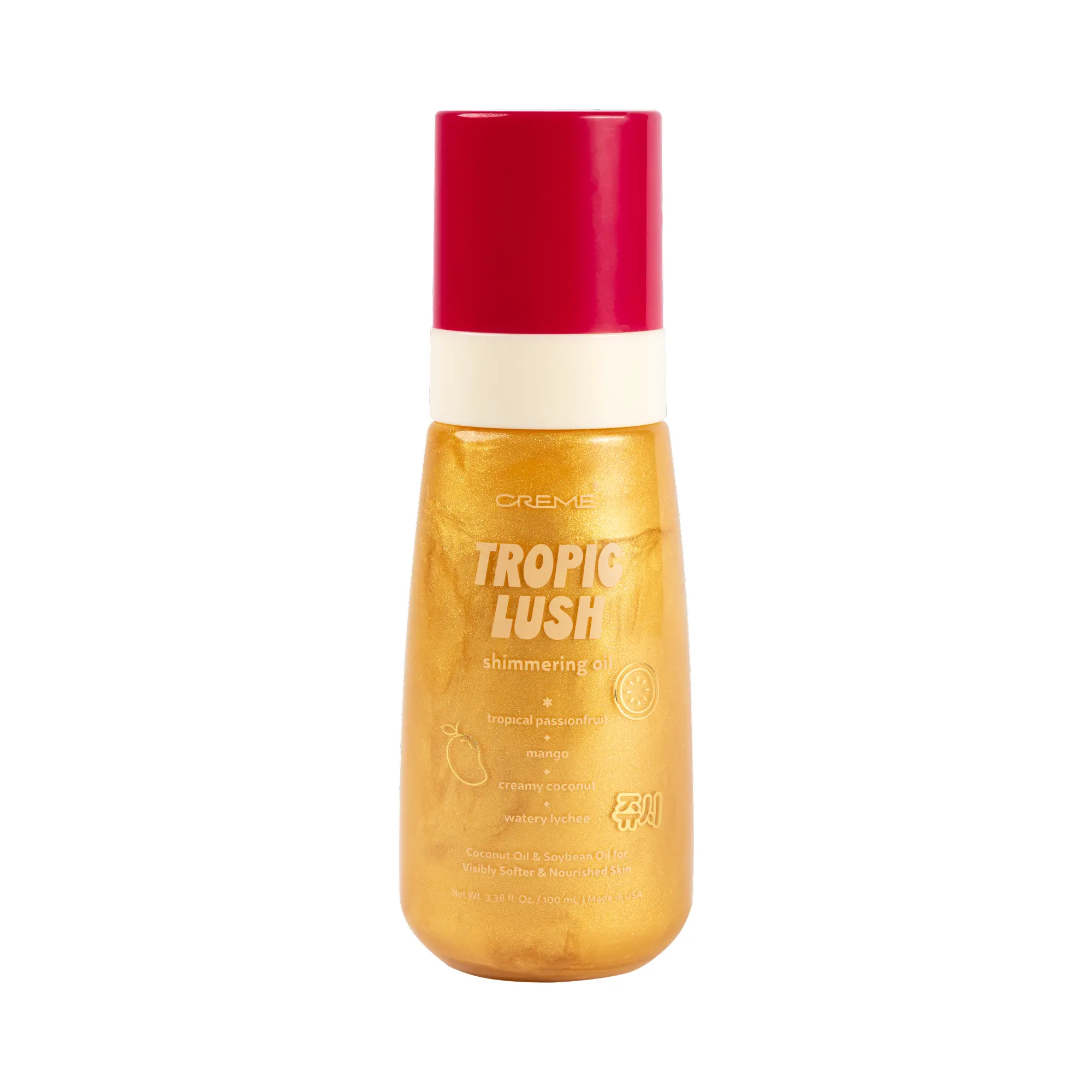 The Crème Shop Body Shimmering Oil with Tropical Fruits & Skin Musk Scent (Tropic Lush)