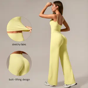 TIMEOFF Women's 2 Piece Athleisure Wear Set - Adjustable Strap Workout Tank Top & Leggings, Buttery Soft 4-Way Stretchy Fabric, Butt-Lifting, Tummy Control, Non-Slip, Breathable, Ideal for Yoga, Gym, 2 Piece Sets,summervibes