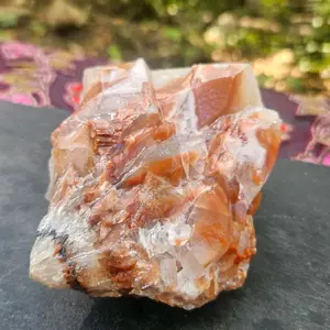 Red Calcite Large Natural Cluster - Vibrant Red Hues & Grounding Vital Energy - Raw Un touched Beauty for Stability & Connection