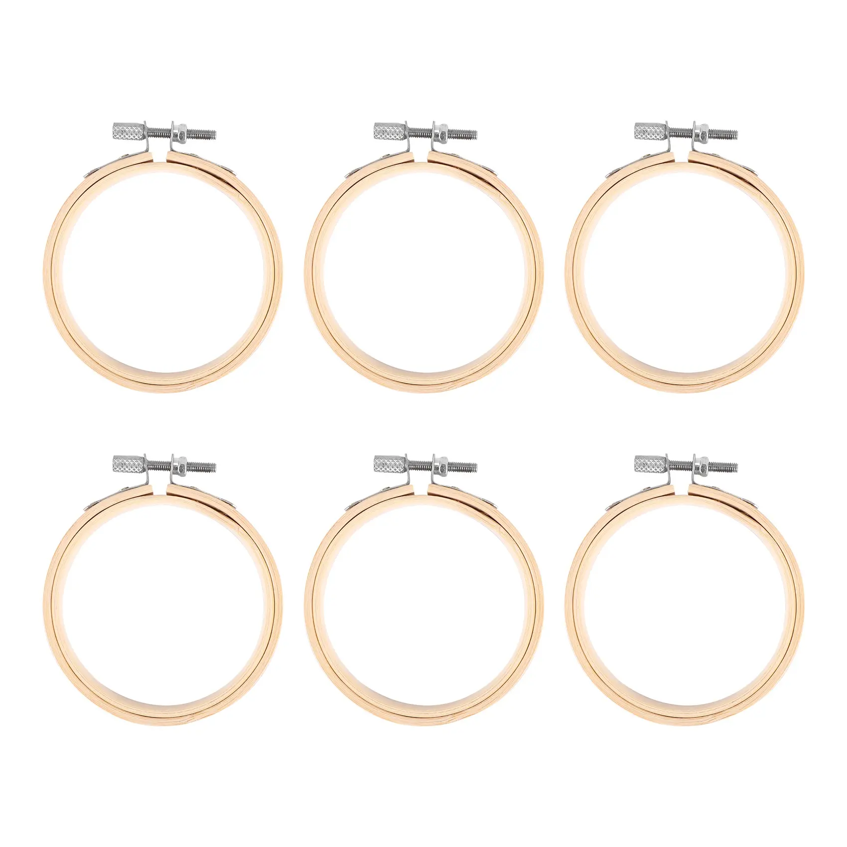 20-Piece 3-in/8 cm Bamboo Embroidery Hoops, Household Accessory Round Wooden Rings with Tightening Screws, for Handy Art Craft Sewing