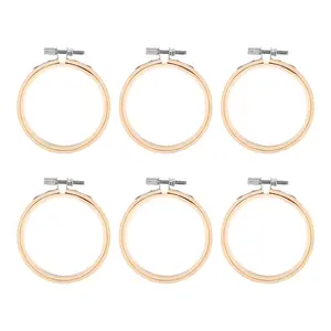 20 Pieces 3 Inch Bamboo Embroidery Hoops Round Wooden Circle Cross Stitch Hoop Round Ring For Art Craft Handy Sewing