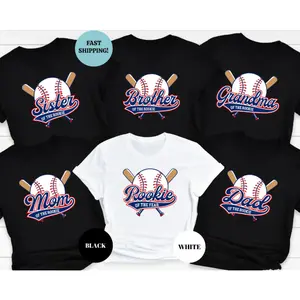 Personalized Baseball Family Shirts, Rookie of the Year Shirt, Custom Baseball Shirts, Baseball Mama Shirt, Baseball Dada Shirt