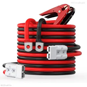 Heavy Duty Jumper Cables for Diesel  - 1 Gauge 25  extra long Booster  Cables with Permanent Installation kit and Quick Connect Plug for , SUVCCVistaShop21AB12PeakVibe