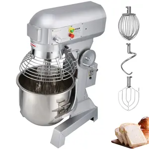 VEVOR Commercial Food Mixer 30Qt 1100W 3 Speeds Adjustable 105/180/408 RPM Heavy Duty 110V with Stainless Steel Bowl Dough Hooks Whisk Beater for Schools Bakeries Restaurants Pizzerias