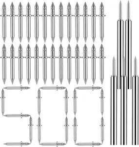 500 count Double- Skirting Thread Seamless Nails,2-Sided Nails with 5 Sleeve Tool,Invisible Double Headed Skirting Nails for Seamless Baseboard Installation Trim & Skirting Boards Etc.