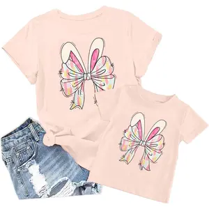 Mommy and Me Easter Outfits Mama and Me Bunny Matching Shirts Cute Peeps Graphic Tee Matching Family Easter Outfits