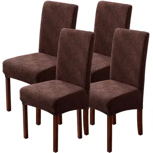 Solid Color Jacquard Stretch Chair Slipcovers, Parsons Dining Chair Cover, Removable Washable Chair Cover for Kitchen