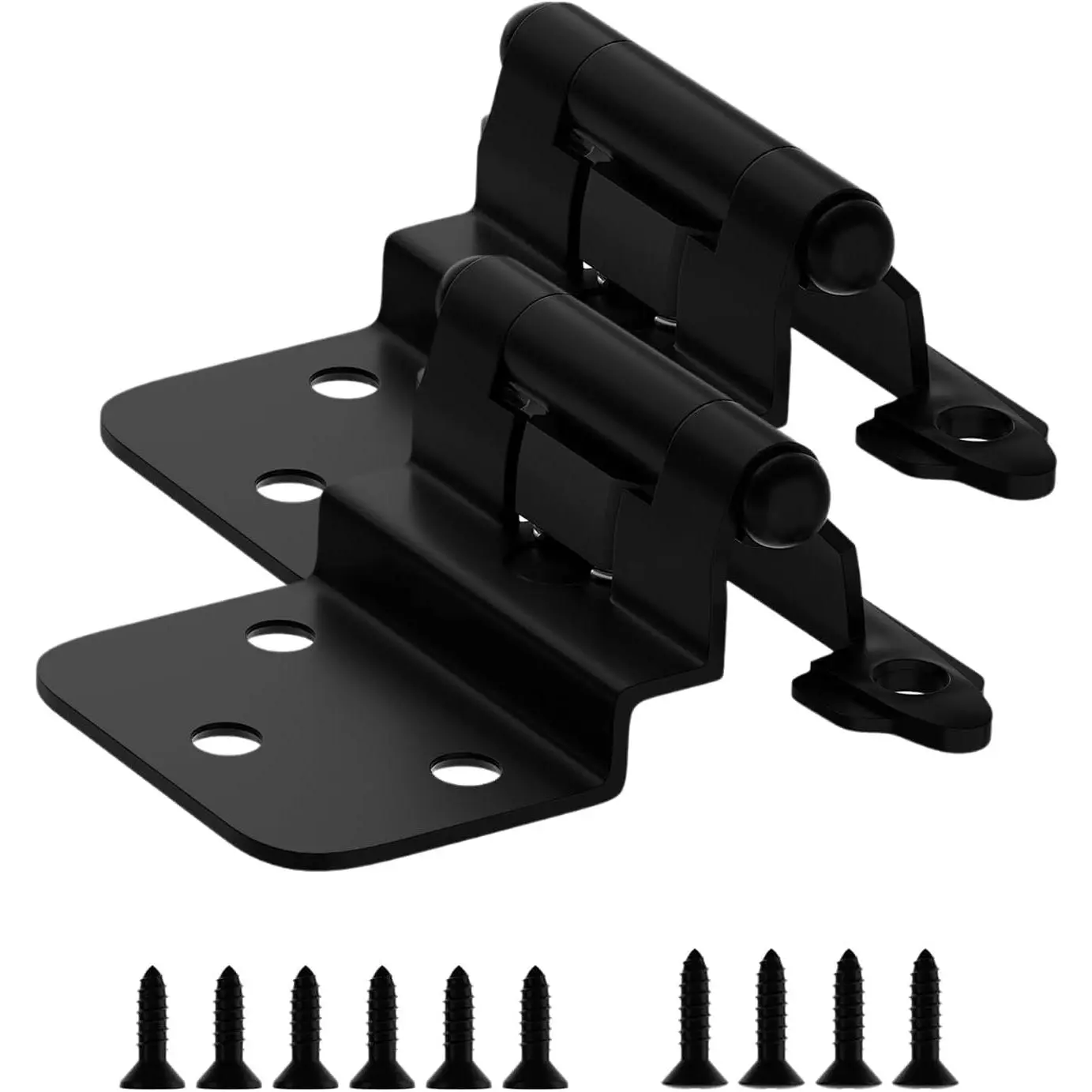 20 Pack 10 Pairs 3/8" Inset Kitchen Cabinet Door Hinges, Semi-Concealed Hinges, Self-Closing Cabinet Hinges with Mount Screws
