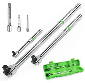 6PCS Breaker Bar Set,1/4", 3/8" & 1/2" Drive,Heavy Duty Breaker Bars, 6-inch, 10-inch, 15-inch Length with 180° Rotatable Head