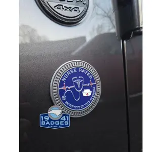 Nurse Rated Medical Badge with Stethoscope and Hat Design - 3mm Thick Stainless Steel Emblem for Nurses and Medical Staff